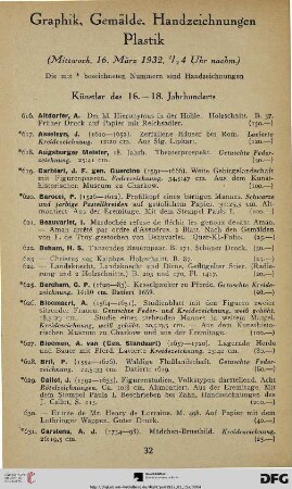 Graphik, Gemälde, Handzeichnungen, Plastik (Nr. 616-785)