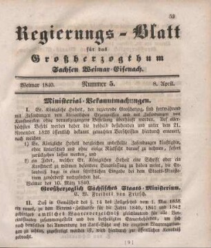 Nr. 5 : 8. April 1840