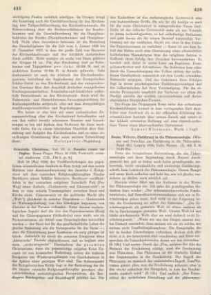415-416 [Rezension] Pensées russes sur l'église
