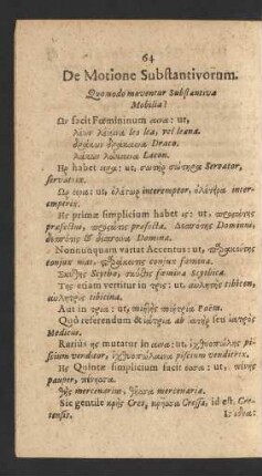 [7. De Motione Substantivorum]