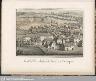 Das Werk Zschopenthal : Fabrikgrundstück des Herrn Gottlob Wunderlich in Zschopau