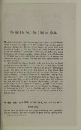 Geschichte der christlichen Zeit