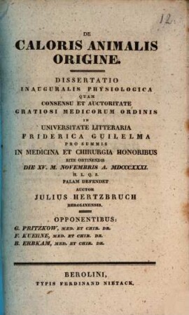 De caloris animalis origine