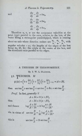 A theorem in trigonometry.