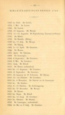 Berguitbarstingen sedert 1700
