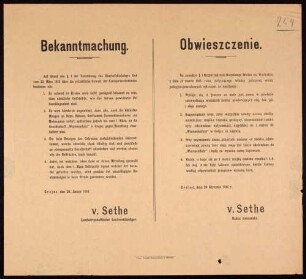"Bekanntmachung" über die Ablieferungspflicht von Ölfrüchten