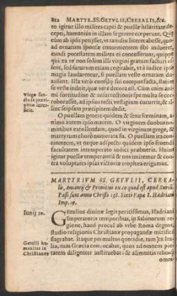 Martyrium SS. Getulii, Cerealis, Amantii et Primitivi ...