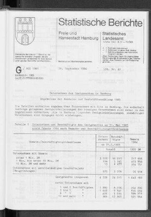 Unternehmen des Gastgewerbes in Hamburg : Lfd. Nr. 42