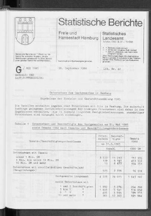 Unternehmen des Gastgewerbes in Hamburg : Lfd. Nr. 42