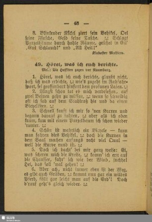 49. Höret, was ich euch berichte