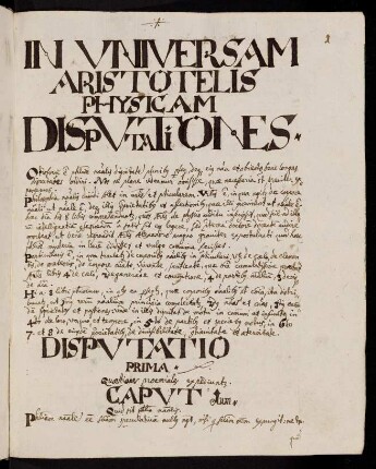 1r-20r, Disputatio I-III