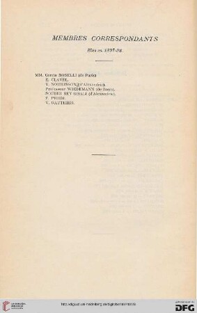 Membres correspondants