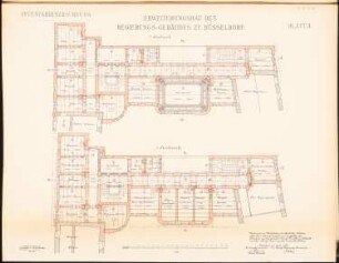 Regierungsgebäude, Düsseldorf Erweiterungsbau: Grundriss 2. und 1.OG 1:100