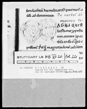 Augustinus etcetera, Sermones — Initiale M(AGNA), Folio 22recto