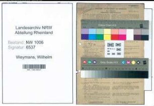 Entnazifizierung Wilhelm Weymans , geb. 04.07.1916 (Landwirt)