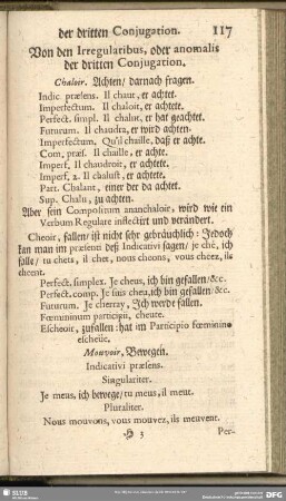 Von den Irregularibus, oder anomalis der dritte Conjugation