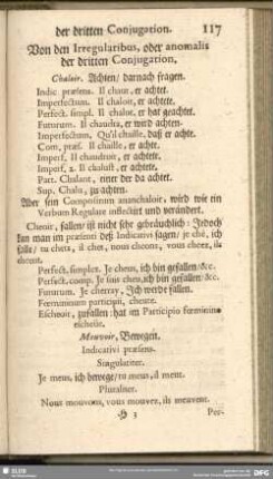 Von den Irregularibus, oder anomalis der dritte Conjugation