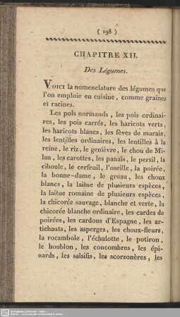 Chapitre XII. Des Légumes