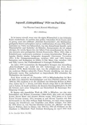 Aquarell "Gebirgsbildung" 1924 von Paul Klee
