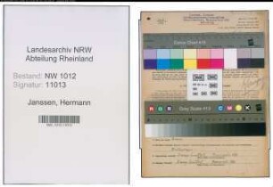 Entnazifizierung Hermann Janssen , geb. 23.04.1905 (Haendler)