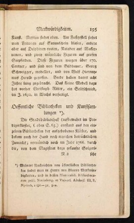 Oeffentliche Bibliotheken und Kunstsammlungen.