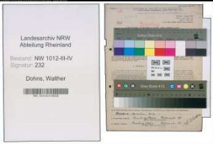 Entnazifizierung Walther Dohns , geb. 17.06.1902 (Verwaltungsangestellter)
