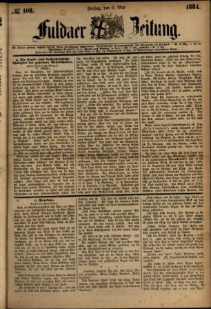 Ausgabe vom Freitag, den 09. Mai 1884.