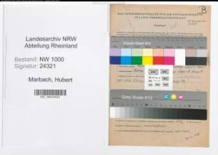 Entnazifizierung Hubert Marbach, geb. 09.12.1904 (Polizeibeamter)