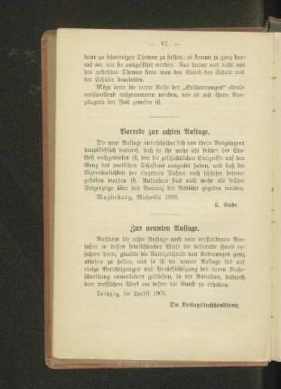 Vorrede zur achten Auflage.