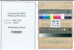 Entnazifizierung Rudolf Wollenberg , geb. 11.10.1913 (Bahnbeamter)