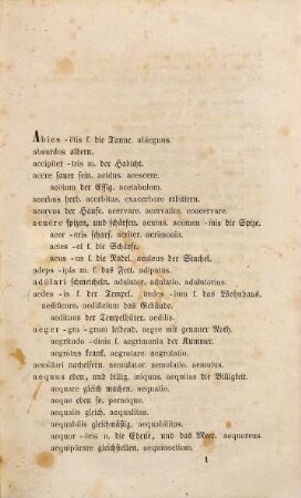 Vocabularium für den lateinischen Elementarunterricht