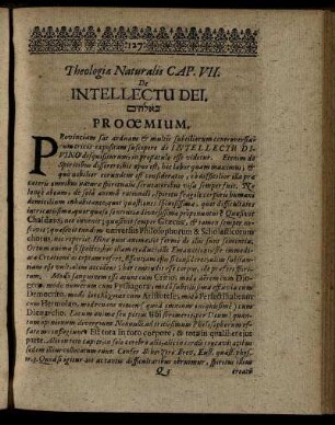 Cap. VII. De Intellectu Dei.