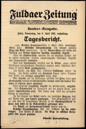 Ausgabe vom Donnerstag, den 08. April 1915.