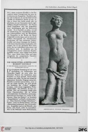 Die Gedächnis-Ausstellung Robert Engels: in der Münchener Graphischen Sammlung des Bayerischen Staates