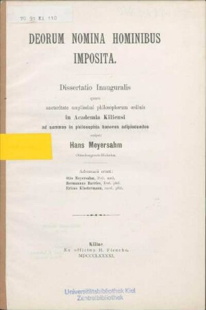 Deorum nomina hominibus imposita