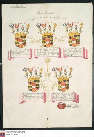 Ahnenprobe des Anselm Casimir Franz Graf zu Eltz gen. Faust v. Stromberg