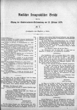 No. 7, 13. Februar 1879
