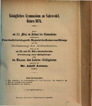 Jahresbericht : Ostern ..., 1874/75