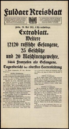 Ausgabe vom Freitag, den 28. Mai 1915.