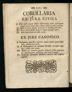 16, Corollaria