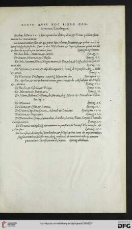 Rerum qvae hoc libro continentur, Catalogus