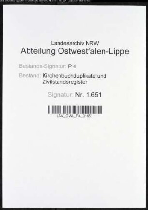 Kirchenbuchduplikat der katholischen Gemeinde Esbeck (GHT 1811-1813). (Gemeinde: Esbeck, katholische Gemeinde)
