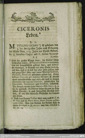 Ciceronis Leben
