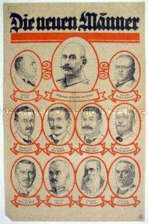 Illustrierter Sonderdruck mit Abbildungen der Mitglieder des Kabinetts von Prinz Max von Baden