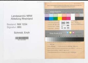 Entnazifizierung Erich Schmidt , geb. 13.12.1911 (Oberstleutnant)