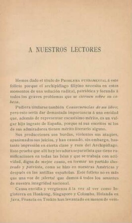 A nuestros lectores