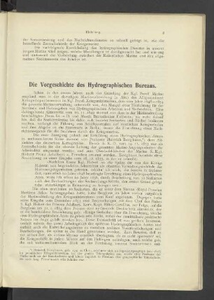 Die Vorgeschichte des Hydrographischen Bureaus.