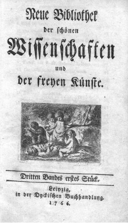 Dritten Bandes erstes Stück