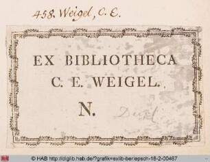 Exlibris des Christian Ehrenfried Weigel