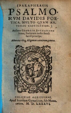Paraphrasis psalmorum Davidis poetica